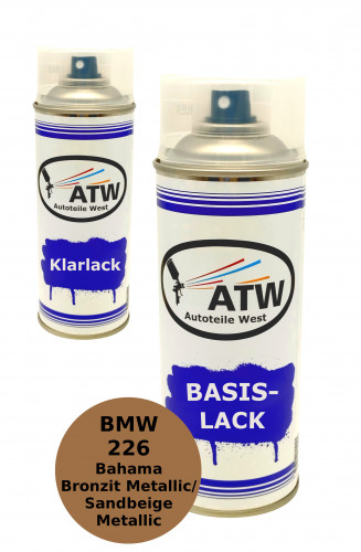 Autolack für BMW 226 Bahama Bronzit Metallic / Sandbeige Metallic+400ml Klarlack Set